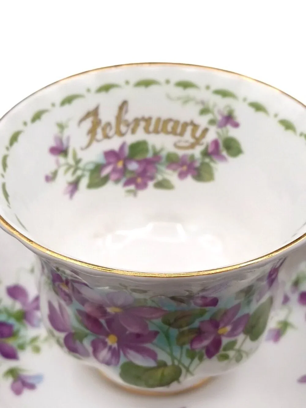 Royal Albert February Cup Saucer 1961 Birthday Flower Bone China England Vtg
